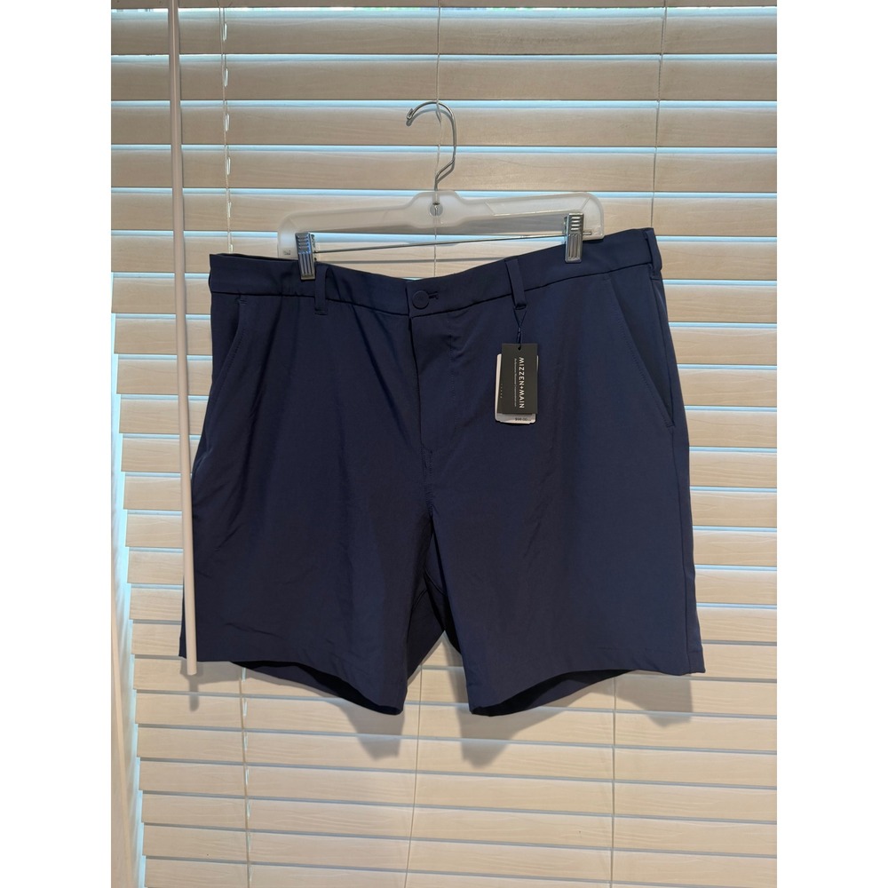 Mizzen+Main Helmsman Performance Golf Shorts Navy Blue 40W 8L NWT